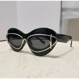 Sexy Cat Eye Double Frame Sunglasses Women 2024 Luxury Brand Vintage Y2k Punk Su